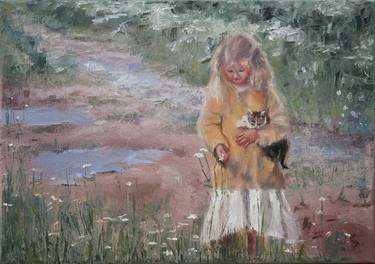 Original Impressionism Children Paintings by Elena Petrova