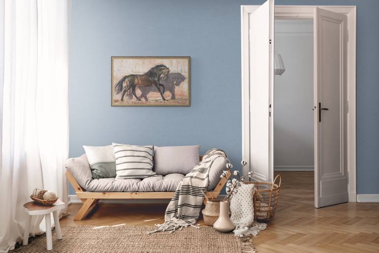 Original Art Deco Horse Painting by Elena Petrova