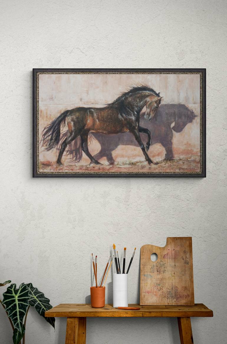 Original Art Deco Horse Painting by Elena Petrova