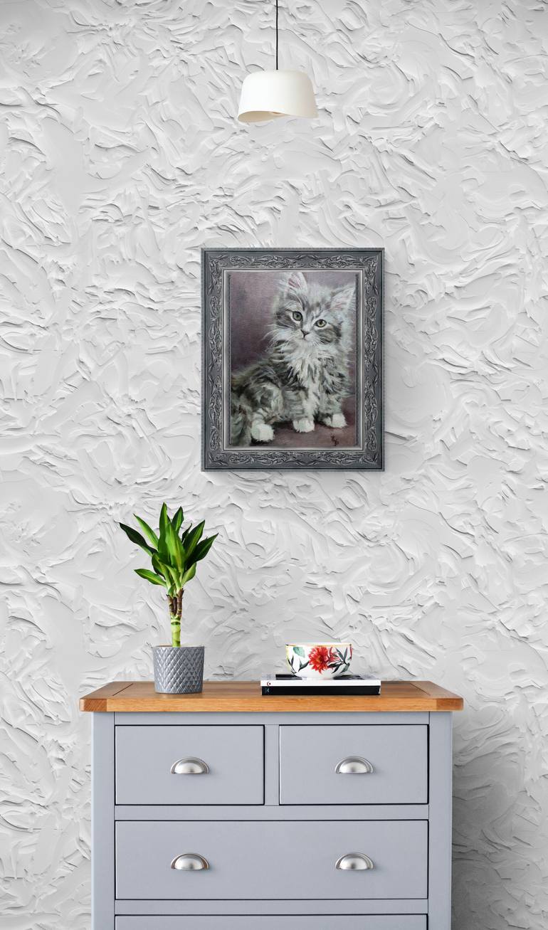 Original Black & White Cats Painting by Elena Petrova