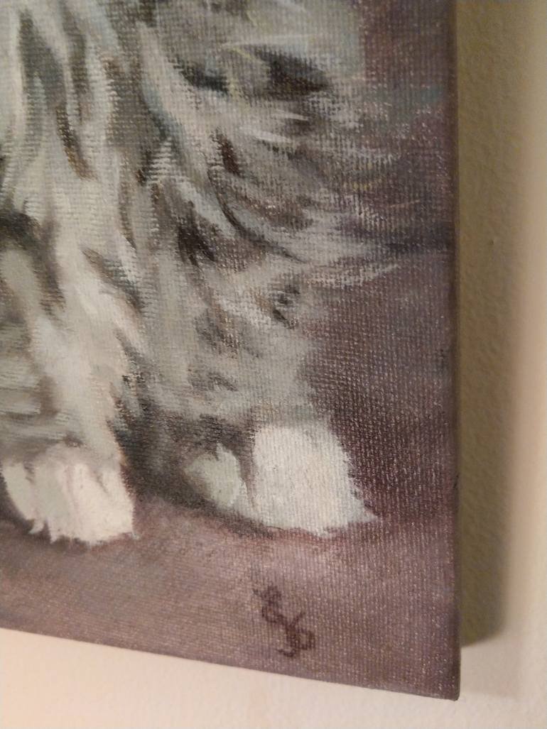 Original Black & White Cats Painting by Elena Petrova