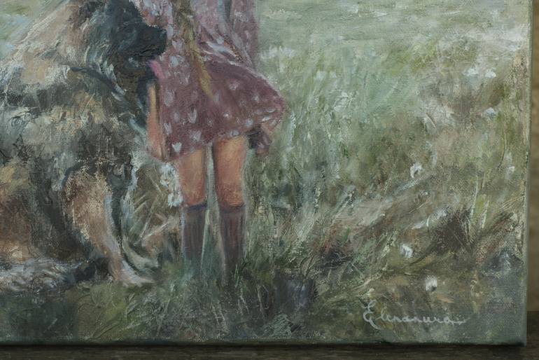 Original Impressionism Children Painting by Elena Petrova