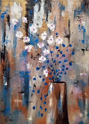 Print of Abstract Floral Paintings by Tamar Basilia
