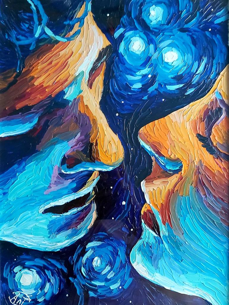 The Kiss of the Universe Painting by Ani Asoyan