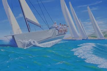 Print of Realism Yacht Paintings by Keith Bowcock