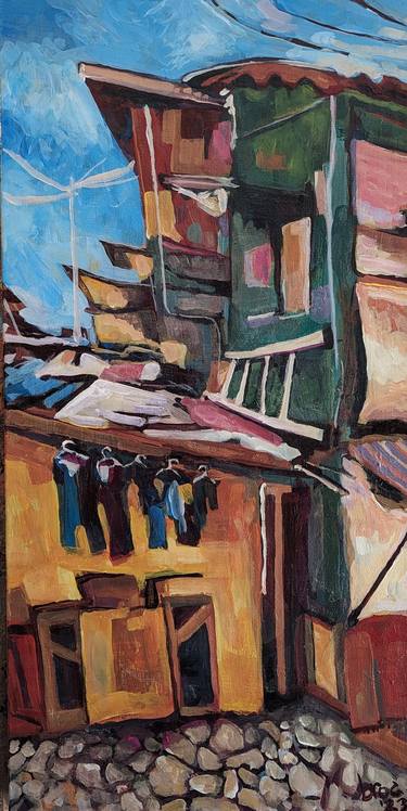 Original Abstract Expressionism Architecture Paintings by Broc Smith