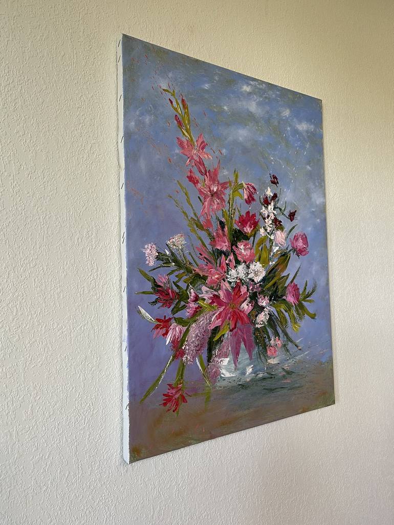 Original Abstract Floral Painting by Elena Tretiakova