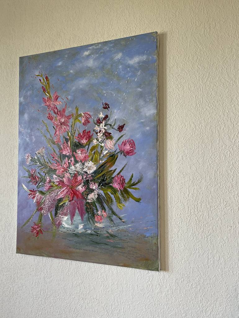 Original Abstract Floral Painting by Elena Tretiakova