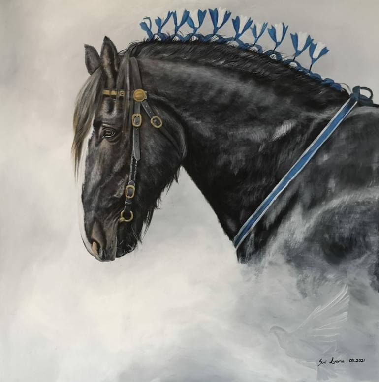 Shire horse Painting by suvi luoma | Saatchi Art