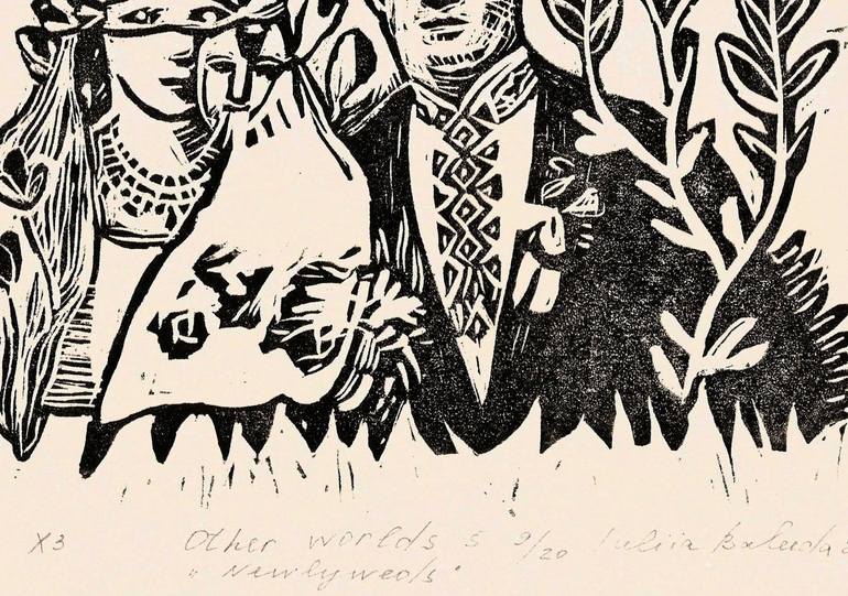 Original Symbolism Family Printmaking by Iuliia Baluda