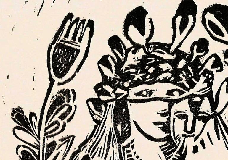 Original Symbolism Family Printmaking by Iuliia Baluda