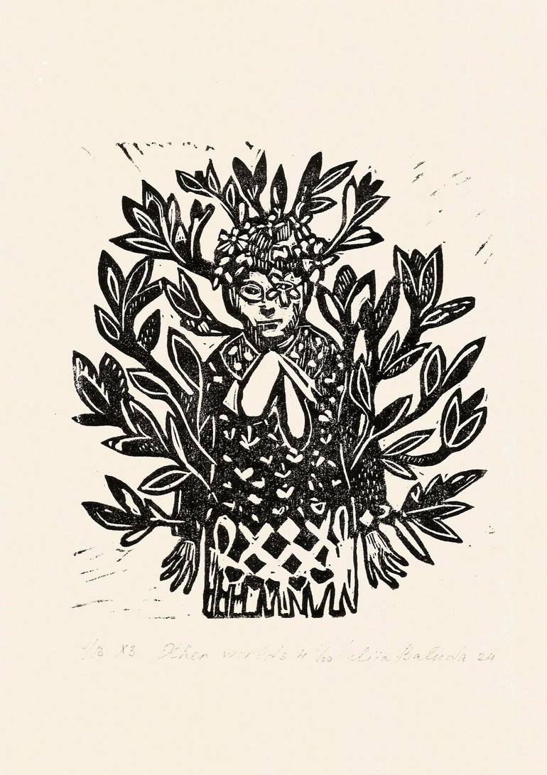 Print of Black & White People Printmaking by Iuliia Baluda