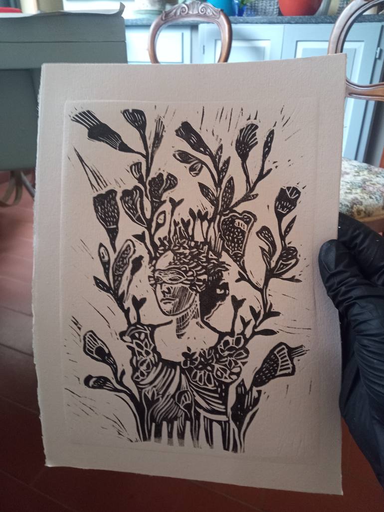 Original Illustration Botanic Printmaking by Iuliia Baluda
