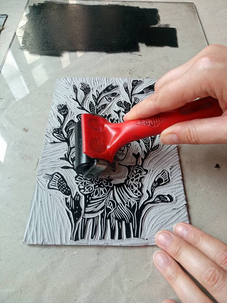 Original Illustration Botanic Printmaking by Iuliia Baluda