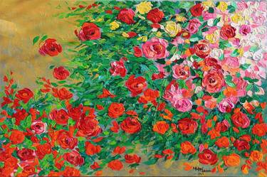 Gypsy Skirt/ Red Roses/Huge painting thumb