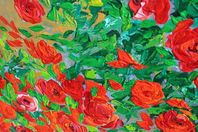 Original Abstract Floral Painting by Lavinia Marin