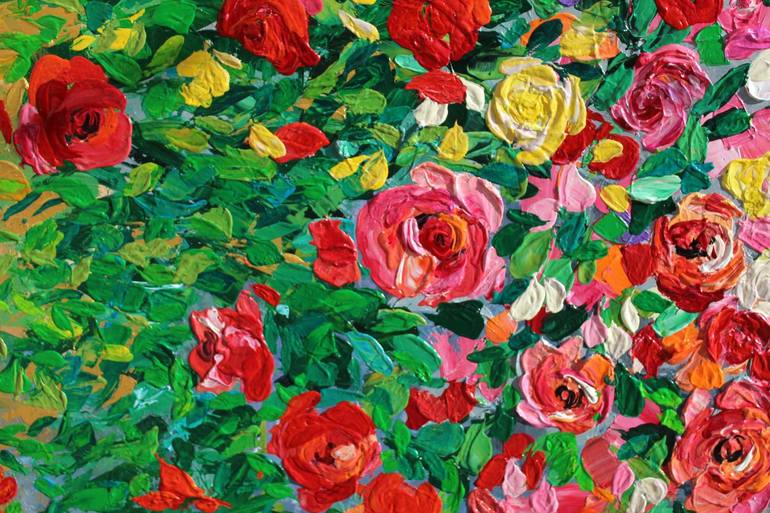 Original Abstract Floral Painting by Lavinia Marin