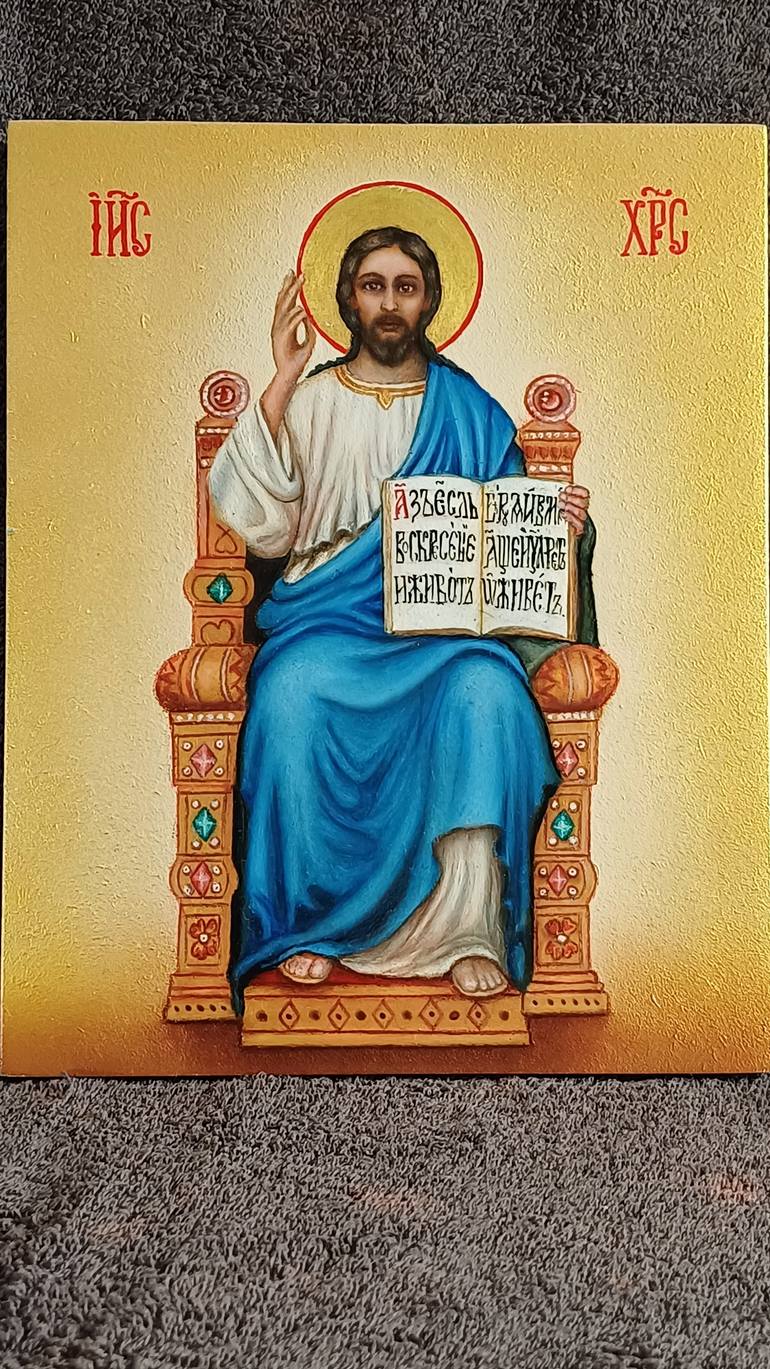 Original Art Deco Religion Painting by Victor Ovcharenko
