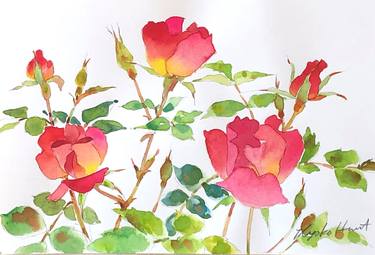 Original Fine Art Floral Paintings by Kyoko Hunt