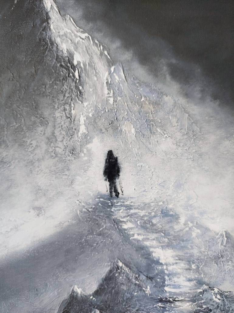 Original Black & White Landscape Painting by Sevil Goriuc