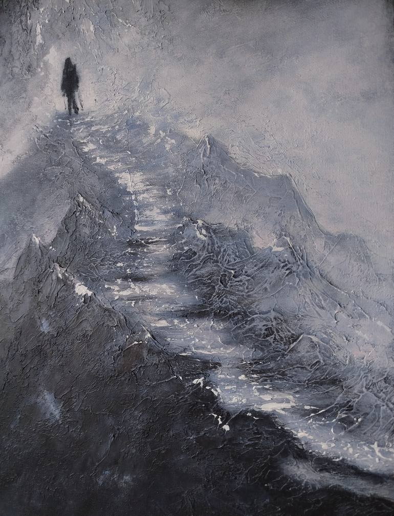 Original Black & White Landscape Painting by Sevil Goriuc