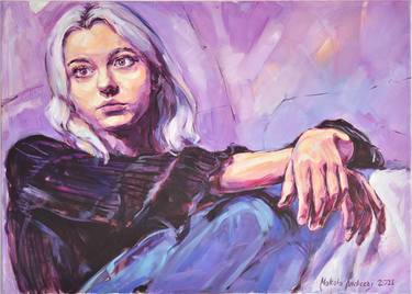 Original Modern Portrait Painting by Andrzej Makola