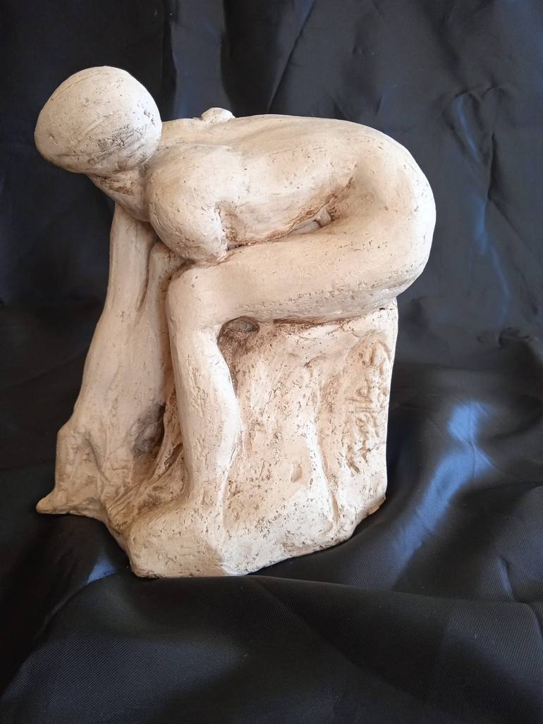 Original Expressionism Nude Sculpture by Fiorella Fusilli Thomas