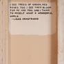 Quote by Louis Armstrong inscribed on the back