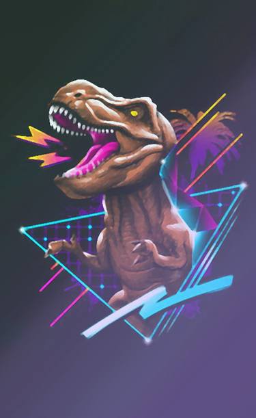 T-Rex Futuristic Retro Art - Limited Edition of 10 thumb