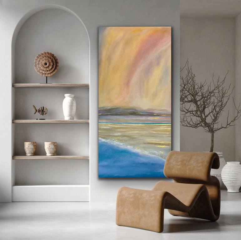 Original Abstract Expressionism Beach Painting by Barbara Bourne