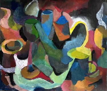 Original Abstract Expressionism Still Life Painting by Joyce Engel