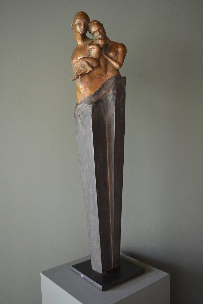 Original Figurative Family Sculpture by Angelo Maineri