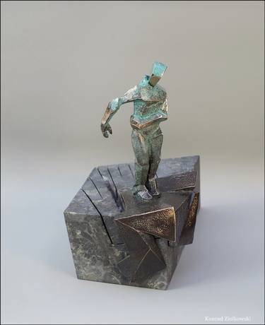 Original Cubism Men Sculpture by Konrad Ziolkowski