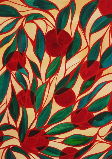 Original Art Deco Botanic Paintings by Nina Réroot