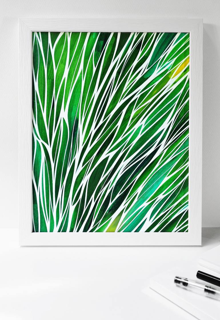 Original Abstract Expressionism Botanic Painting by Nina Réroot