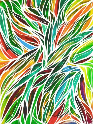 Print of Abstract Expressionism Botanic Paintings by Nina Réroot