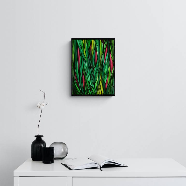 Original Abstract Expressionism Botanic Painting by Nina Réroot