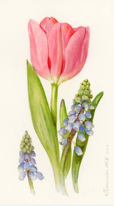 Print of Fine Art Botanic Paintings by Yulia Krasnov