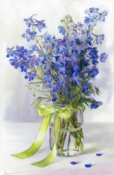 Bouquet of delphiniums thumb