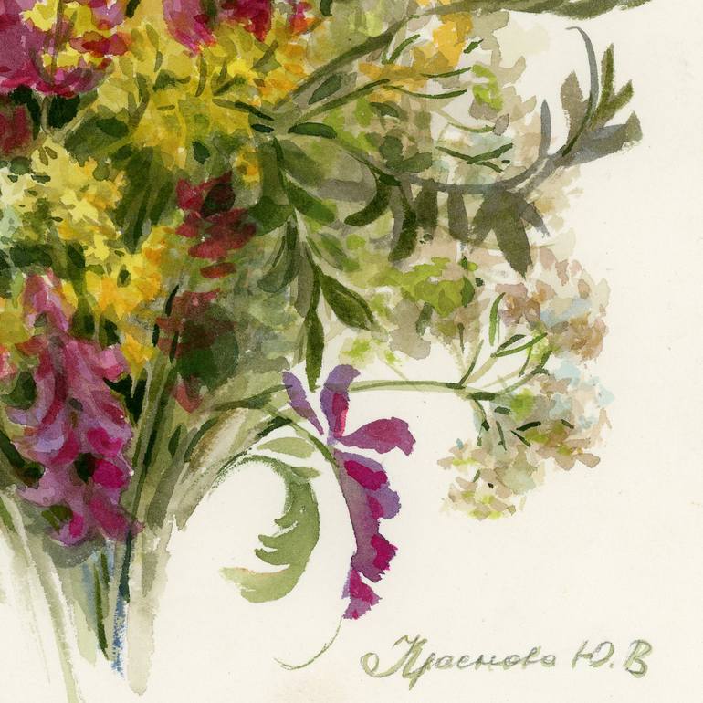 Original Realism Floral Painting by Yulia Krasnov