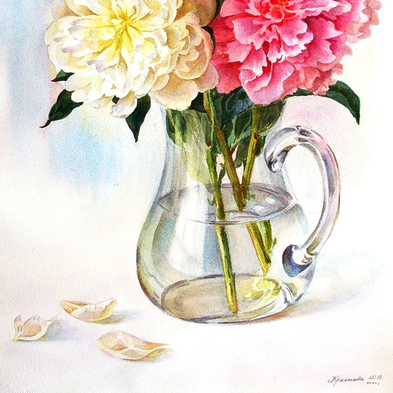 Original Fine Art Floral Painting by Yulia Krasnov