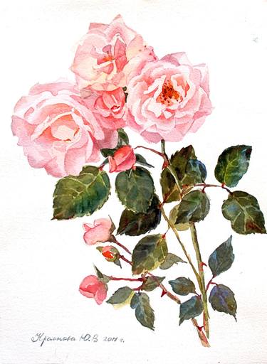 Print of Fine Art Floral Paintings by Yulia Krasnov