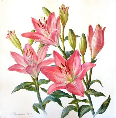 Print of Floral Paintings by Yulia Krasnov