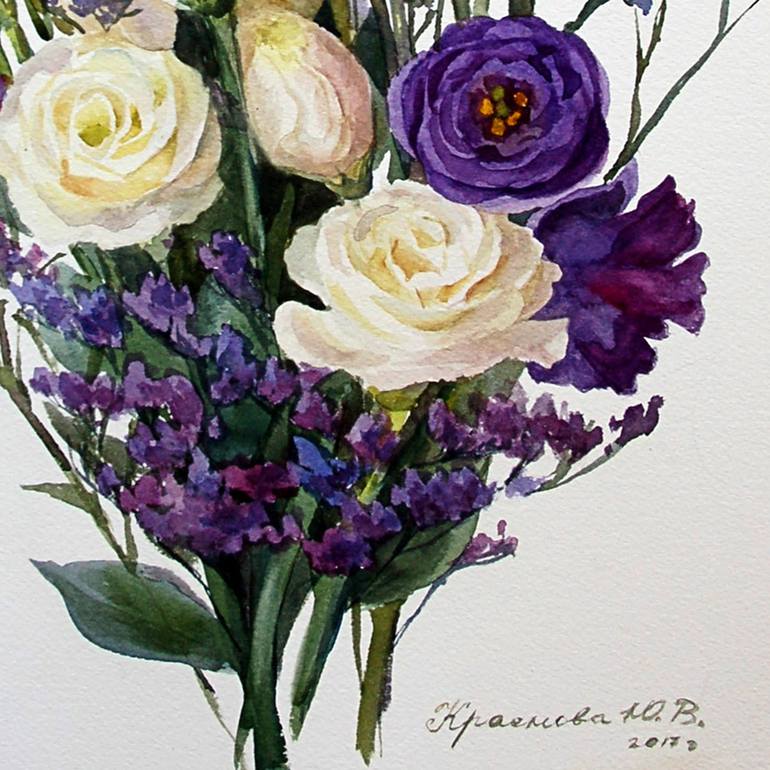Original Floral Painting by Yulia Krasnov