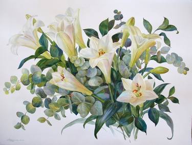 Print of Fine Art Floral Paintings by Yulia Krasnov