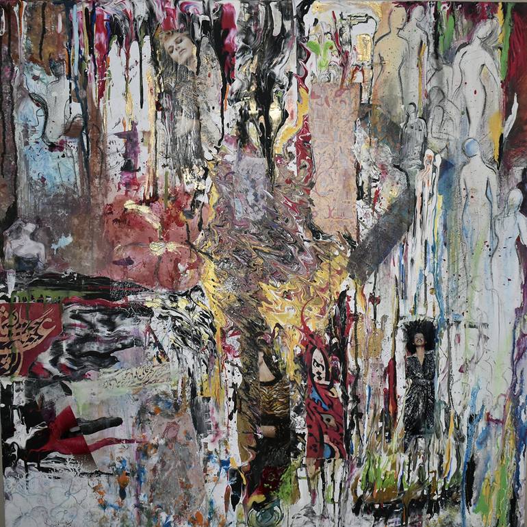 Original Abstract Expressionism Abstract Paintings by Maryam Hajjar