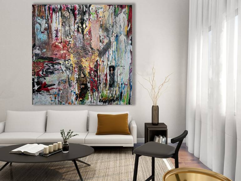 Original Abstract Expressionism Abstract Painting by Maryam Hajjar