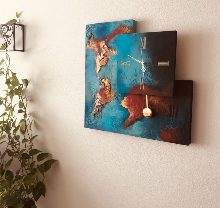 Original Abstract Time Painting by Erfaneh Amoueyan