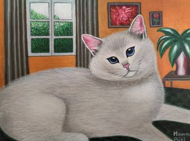 Print of Realism Cats Paintings by Hana Bici
