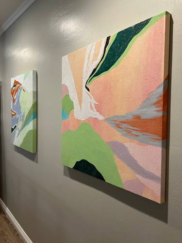 Original Art Deco Abstract Painting by Heawon Yi